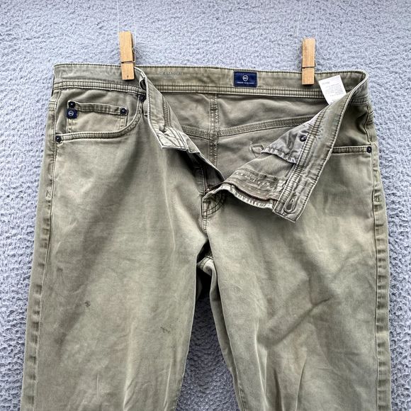 Adriano Goldshmied Pants Green 36x32 Jeans The Graduate Tailored Leg Casual Mens - Picture 8 of 16